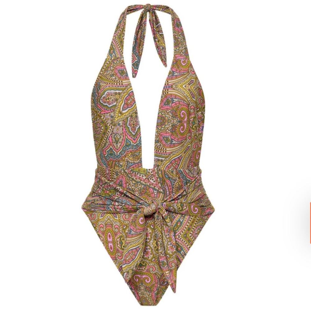 Montce Ali Paisley Tropez Tie Up One Piece Swimsuit